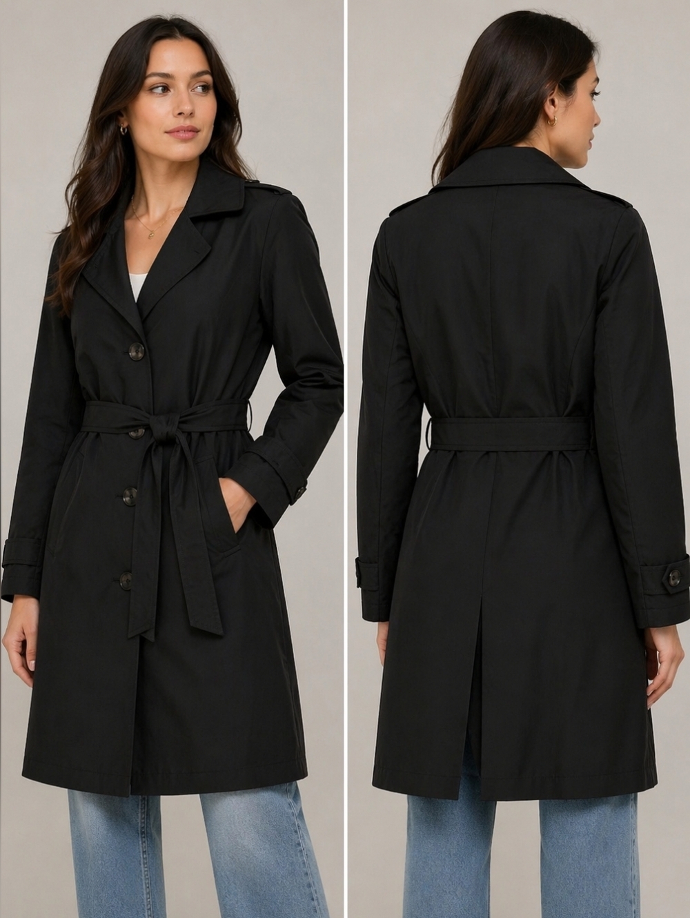 M&S Collection Black Trench Coat